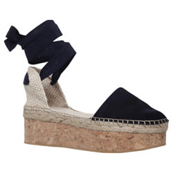 Carvela Kupkake Cork Platform Sandals Navy Suede